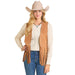 Women's Caramel Studded Fringe Vest