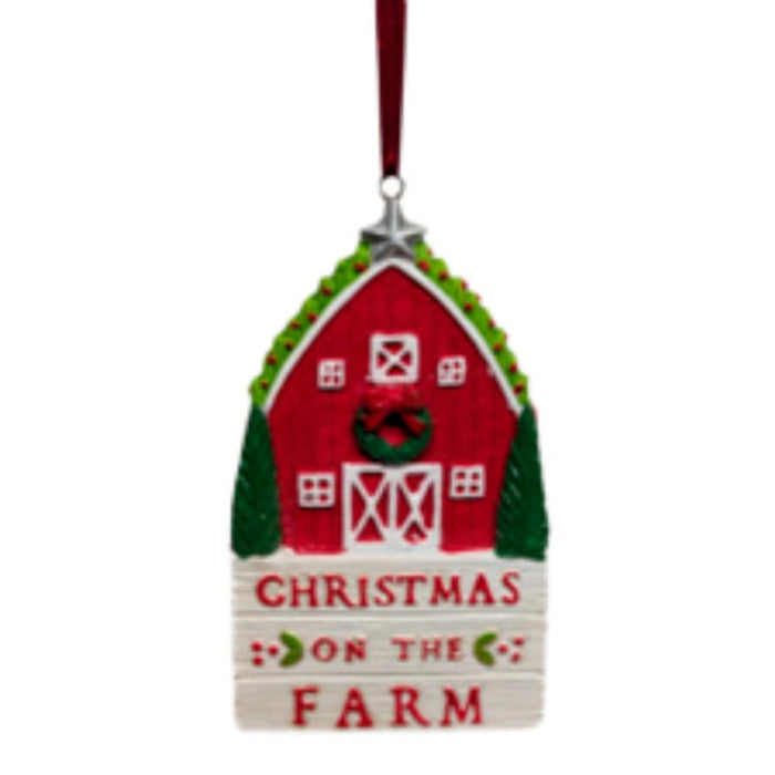 Christmas on the Farm Barn Ornament