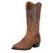 Men's Distressed Brown Heritage R Toe Cowboy Boot