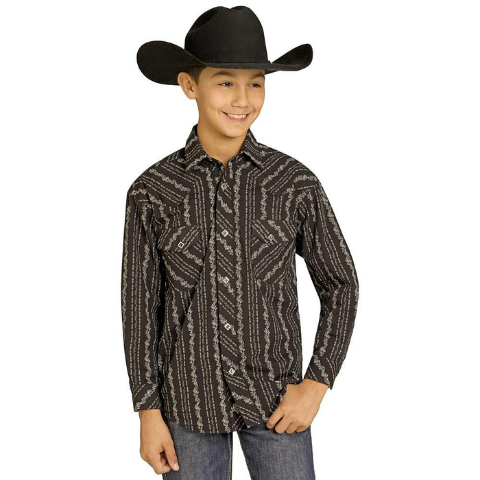 Boy's Black Wallpaper Shirt
