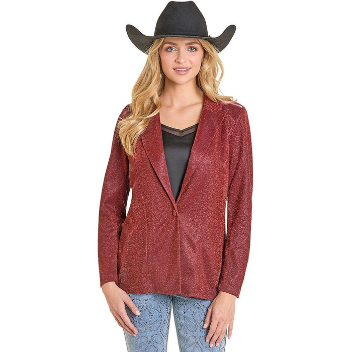 Women's Red Iridescent Blazer