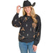 Women's Black Lurex Conversational Sweater