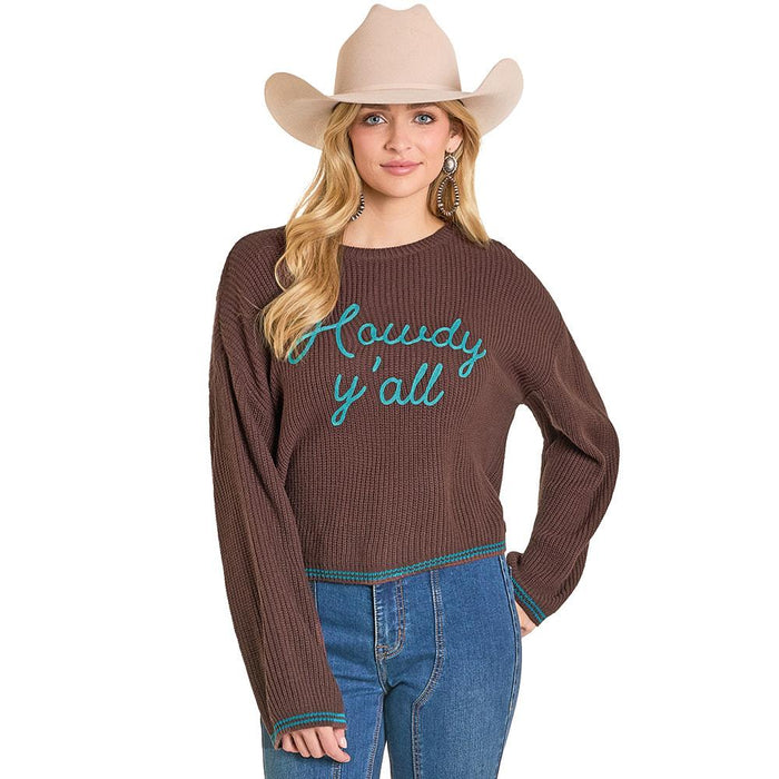 Women's Chocolate Howdy Sweater