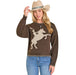 Women's Dark Brown Horse Rider Sweater