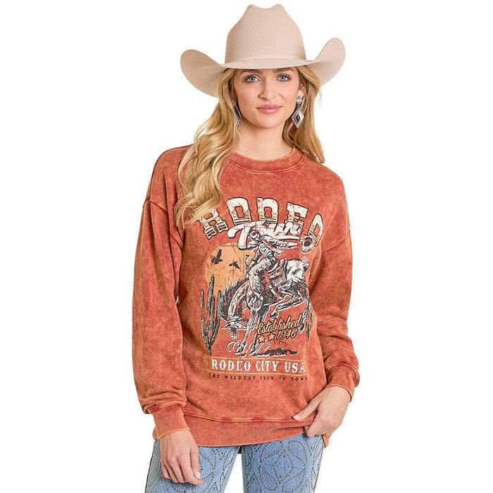 Women's Rust Oversized Graphic Pullover