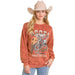 Women's Rust Oversized Graphic Pullover