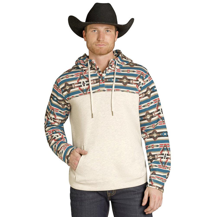 Men's Natural Color Block Hoodie