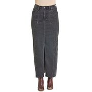 Women's Black Front Seam Maxi Skirt