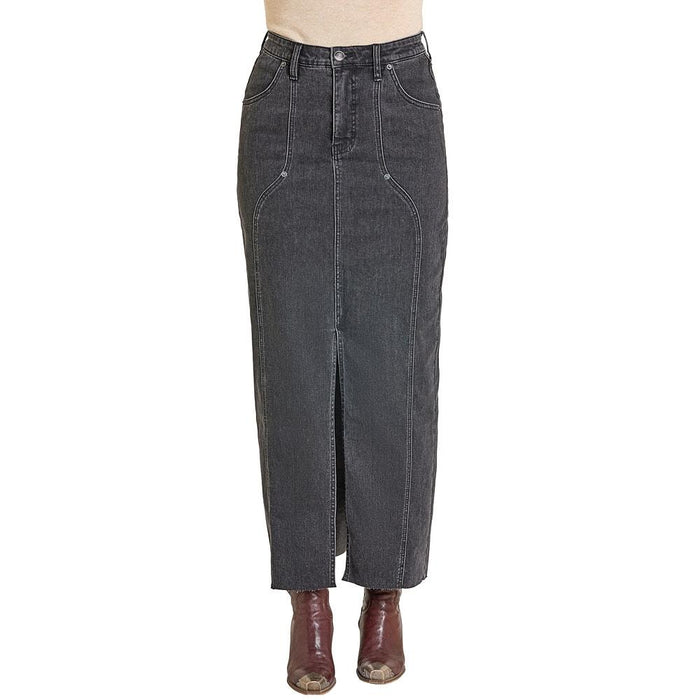 Women's Black Front Seam Maxi Skirt