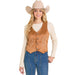 Women's Camel Boot Stitch Microsuede Vest