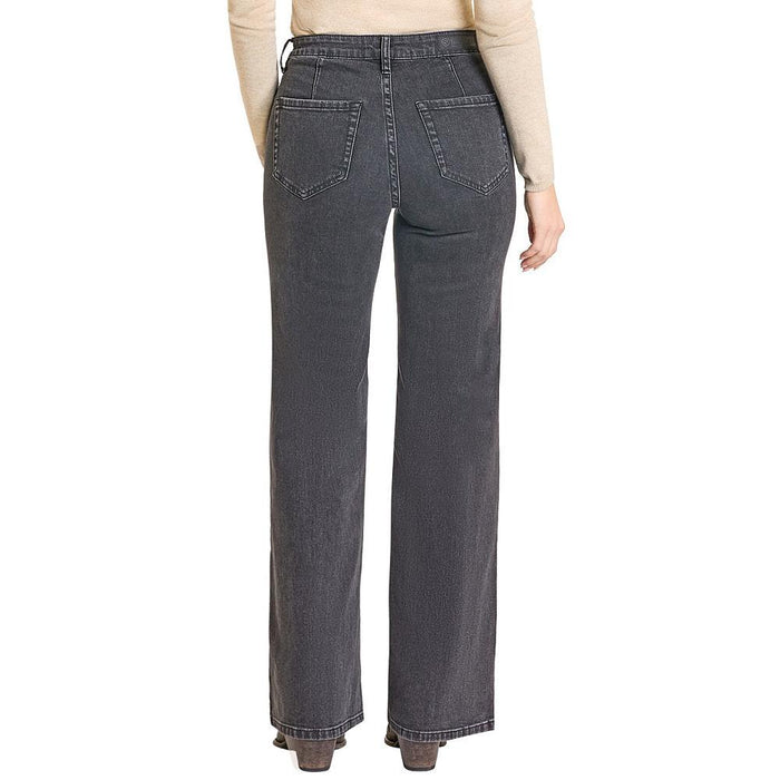 Women's Charcoal Front Seam Relaxed Flare Jeans