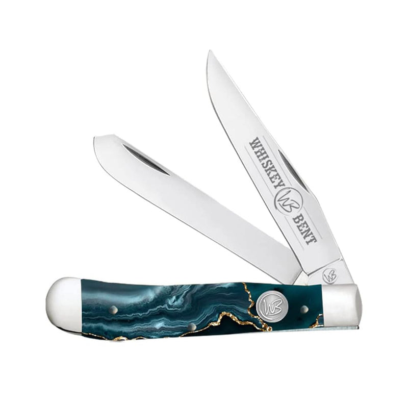 Gold Rush Acrylic Traditional Trapper Folding Pocket Knife 4.125