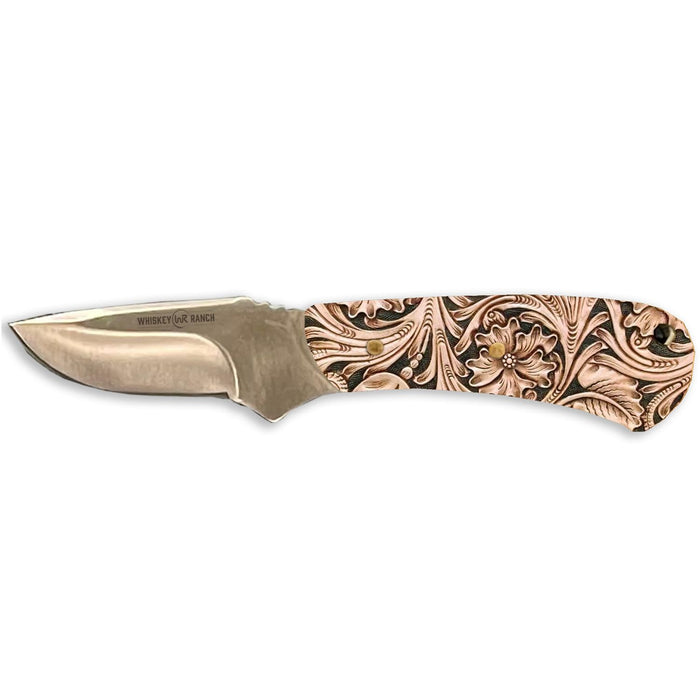 Mini Skinner 440 Steel Fixed Blade Knife w/Leather Sheath