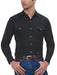 Men's Long Sleeve Tone On Tone Western Shirt Black