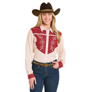 Women's Embroidered Challis Floral Shirt