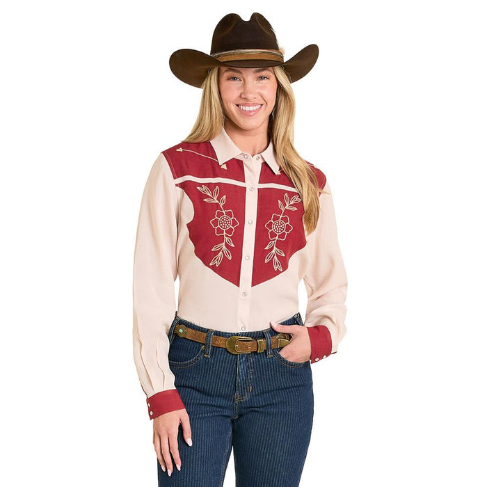 Women's Embroidered Challis Floral Shirt