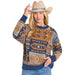 Women's Navy Southwestern Sweater