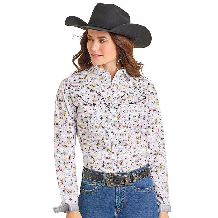 Women's Vegas Print Snap Shirt