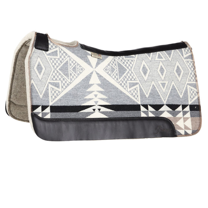 1in Natural Roper Black and White Aztec Felt Saddle Pad