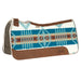 3/4in Natural All Around Aqua Aztec Felt Saddle Pad