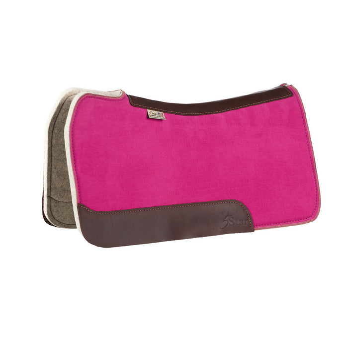 3/4in Natural Flex Fit Barrel Racer Fucshia Pink Suede Top Saddle Pad
