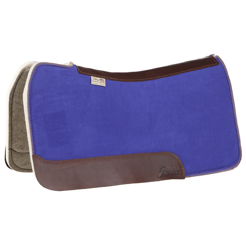 3/4in Natural Flex Fit Barrel Racer Indigo Blue Suede Top Saddle Pad