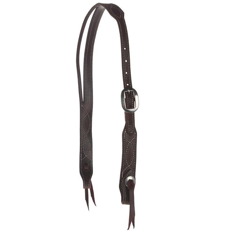 Figure 8 Stitch Roughout Chocolate Slit Ear Headstall