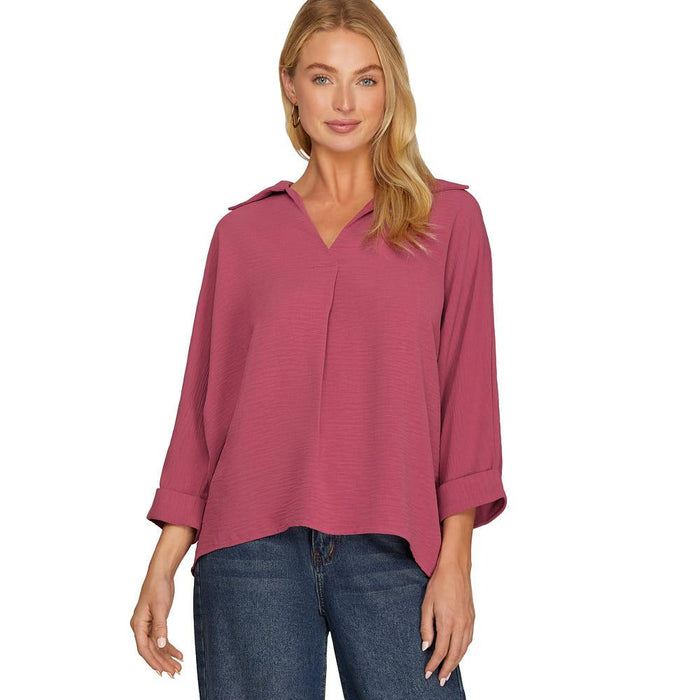 Women's Dusty Mauve Collard Top