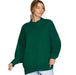 Women's Sea Green Drop Shoulder Sweater