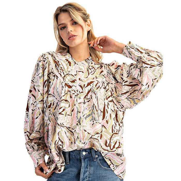 Women's Blush Cocoa Print Shirt