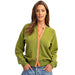 Women's Lime Brze Contrast Flower Button Top