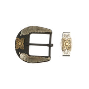 Leaf Black Iron Belt Buckle and Keeper