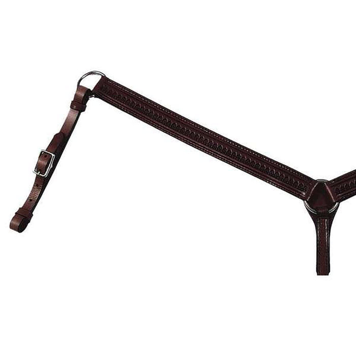 1 1/2in Black Straight-Shell Tooled Breast Collar