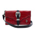 Red Croco Embossed Leather Clutch
