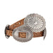 Women's Tooled Leather Concho Belt