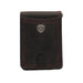 Men's Rowdy Shield Logo Brown Money Clip Bifold Wallet