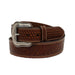 Men's Brown Floral Tooled Basketweave Belt