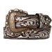 Women's Bronze Wash Tooled Leather Belt