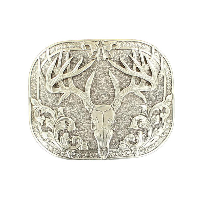 Laser Etched Deer Skull Buckle