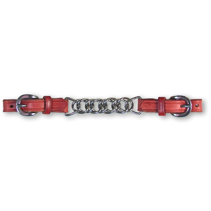 Curb Strap Hermann Oak Leather with Flat Chain