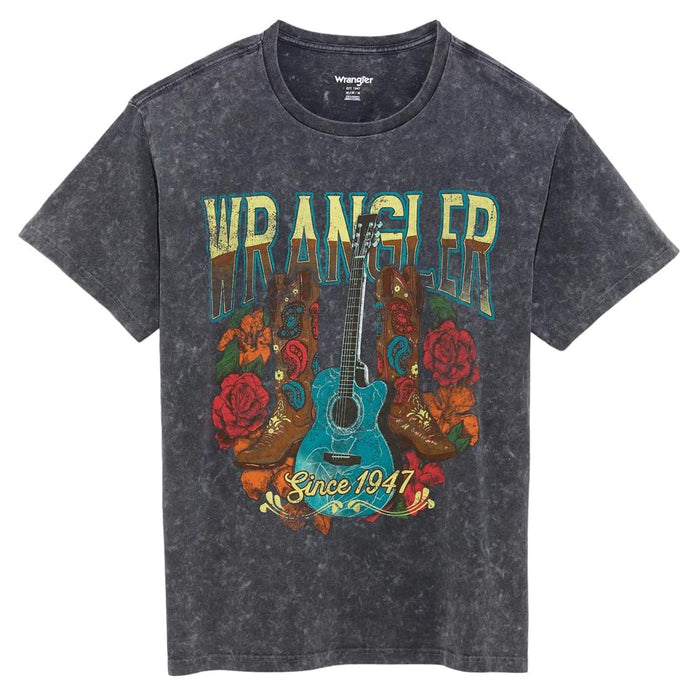 Women's Retro Graphic Guitar Boots Tee Shirt