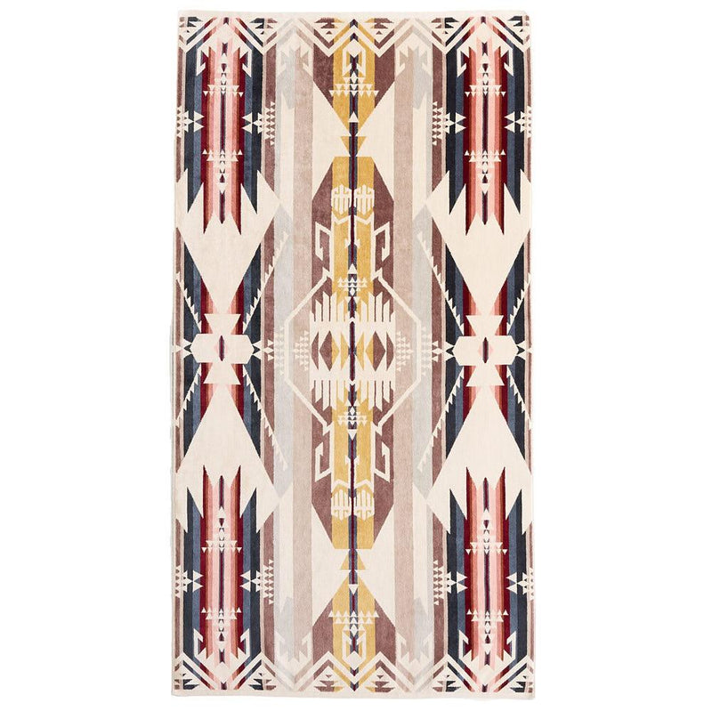 Jacquard White Sand Tan Bath Towel