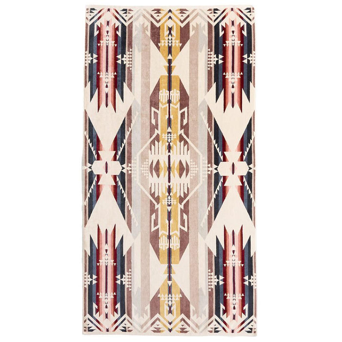 Jacquard White Sand Tan Bath Towel