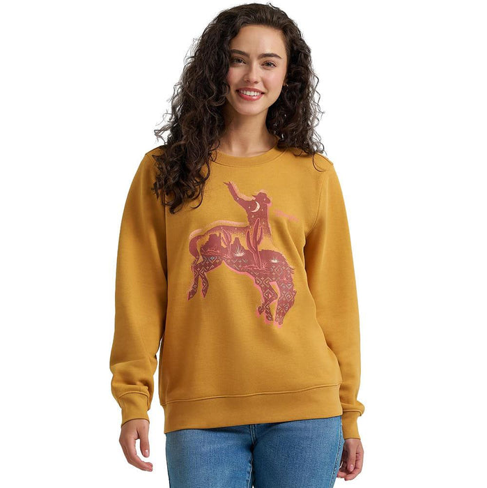 Women's Spruce Yellow Cowboy Crew Neck