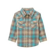 Little Boy's Tan Long Sleeve Snap Shirt