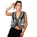 Women's Embroidered Tie Crop Fashion Vest