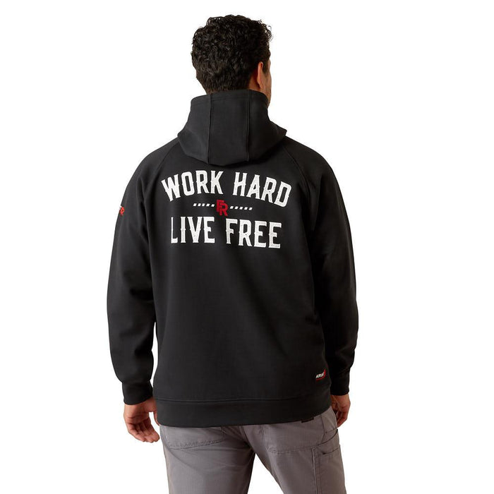 Men's FR DuraStretch Work Hard Black Hoodie