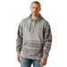 Men's Grey Geo Serape Color Block Hoodie