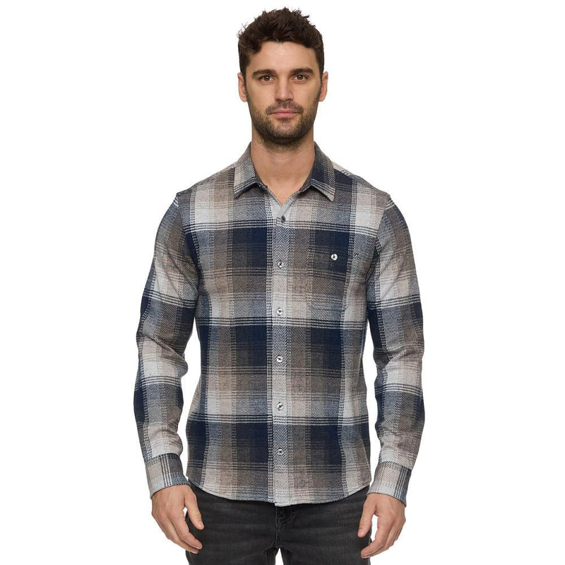 Men's Exmore Hero Navy & Taupe Flannel
