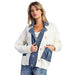 Women's Cream Contrast Button Jacket